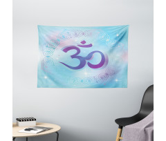 Oriental Symbol Meditation Wide Tapestry