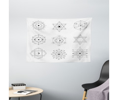 Line Shaped Geometry Wide Tapestry