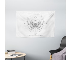 Muted Tones Boho Butterfly Wide Tapestry