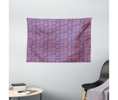 Hand Drawn Lines and Spots Art Wide Tapestry