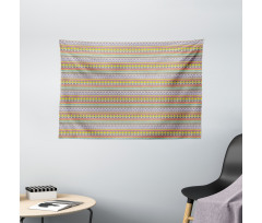 Horizontal Ornamental Lines Wide Tapestry