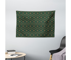 Tribal Motifs and Shapes Print Wide Tapestry