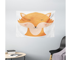 Happy Animal Face Simplicity Wide Tapestry