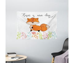 Have a Nice Day Wording Animal Wide Tapestry