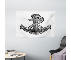 Monochrome Anchor Wide Tapestry