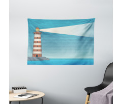 Lighthouse on Sea Wide Tapestry