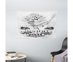 Aquatic Mermaid Wide Tapestry