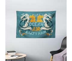 Mermaid Summer Sea Wide Tapestry