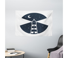 Lighthouse Night Wide Tapestry