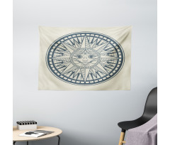 Retro Sun Compass Wide Tapestry