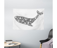 Zentangle Whale Wide Tapestry