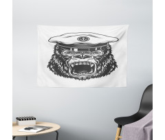 Seaman Gorilla Art Wide Tapestry