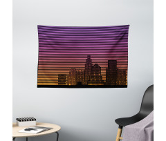 80's Skyline Wide Tapestry