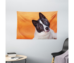 Akita on Orange Wide Tapestry