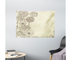 Blooming Retro Wide Tapestry