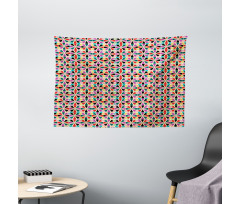 Rounded Art Flower Wide Tapestry