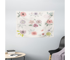 Continuous Flowers Wide Tapestry