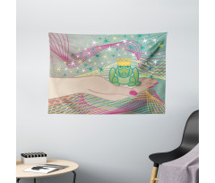 Fairytale Animal on Hand Wide Tapestry