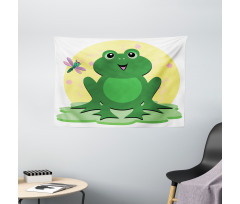 Childish Concept Pond Animal Wide Tapestry