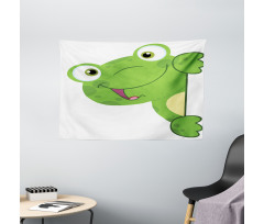 Cartoon Smiling Animal Wide Tapestry