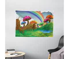 Sunny Playful Foliage Wide Tapestry