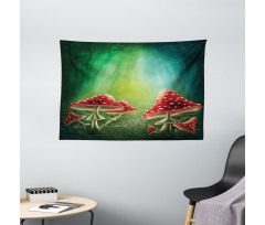 Mysterious Mushrooms Wide Tapestry