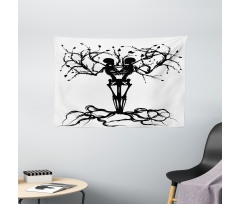 Bone Tree Gothic Wide Tapestry