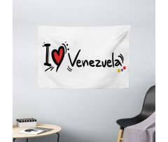 I Love Venezuela Wording Wide Tapestry