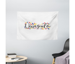 Colorful Cursive Wording Wide Tapestry