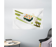 Sushi Maki Plate Chopsticks Wide Tapestry