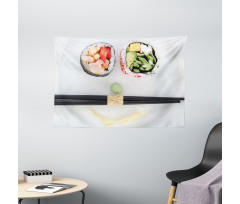 Sushi Smile Plate Top Photo Wide Tapestry