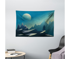 Geometric Landscape Scene Wide Tapestry