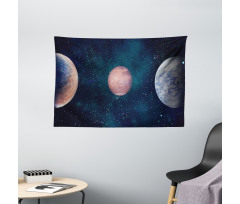 Planets Starry Galaxy Space Wide Tapestry