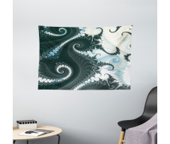 Fractal Motif with Swirls Wide Tapestry