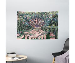 Modern Mystic Girl Wide Tapestry