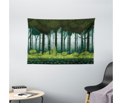 Mystic Forest Trees Twilight Wide Tapestry