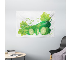 Juicy Cucumber Graphic Wide Tapestry