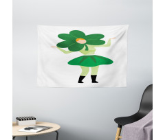 Lucky Clover Hat Wide Tapestry