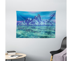 Arctic Landscape Scene Wide Tapestry