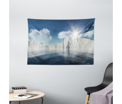 Fluffy Clouds Sunbeams Wide Tapestry