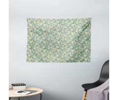 Romantic Meadow Flowers Art Wide Tapestry