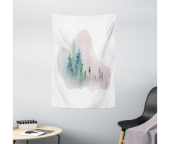 Watercolor Forest Artwork Tapestry