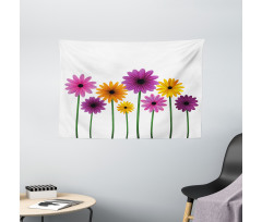 Simple Spring Flowers Wide Tapestry