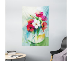 Flowers in a Vase Art Tapestry