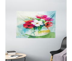 Flowers in a Vase Art Wide Tapestry