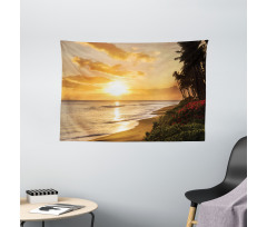 Sunset on Sands Beach Wide Tapestry