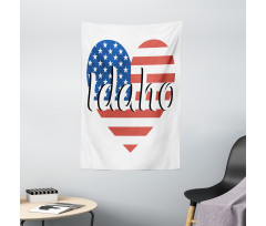 Heart Shaped USA Flag State Tapestry