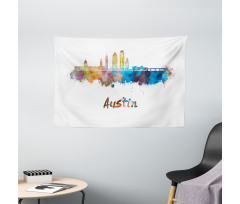 Typographic Paint Splatters Wide Tapestry