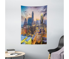 Urban Outdoor Scene at Dusk Tapestry