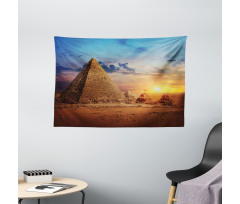 Desert and Pyramids Dusk Wide Tapestry